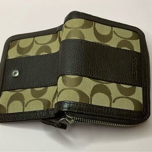 Coach Olive and Dark Brown Wallet